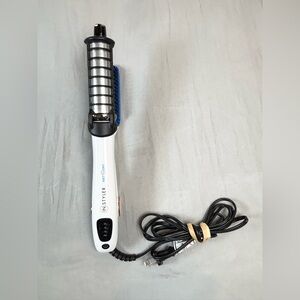 InStyler Wet to Dry Rotating Curling Iron Brush IS2.2-1001 White Blue 1.25 Inch